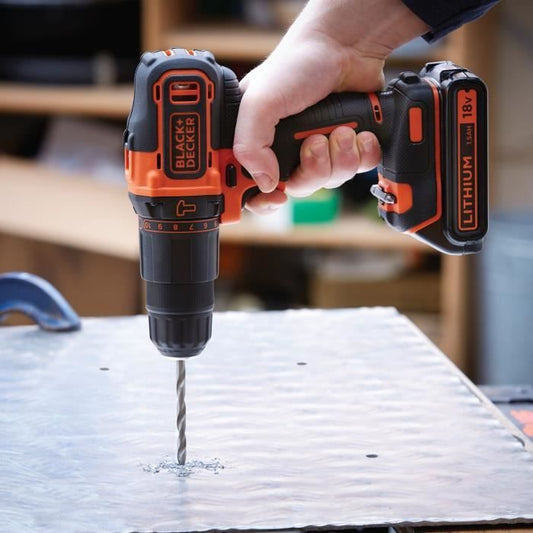 Cordless hammer drill - BLACK & DECKER - BDCHD18S32-QW - 18 V - 1 Battery 1.5 Ah
