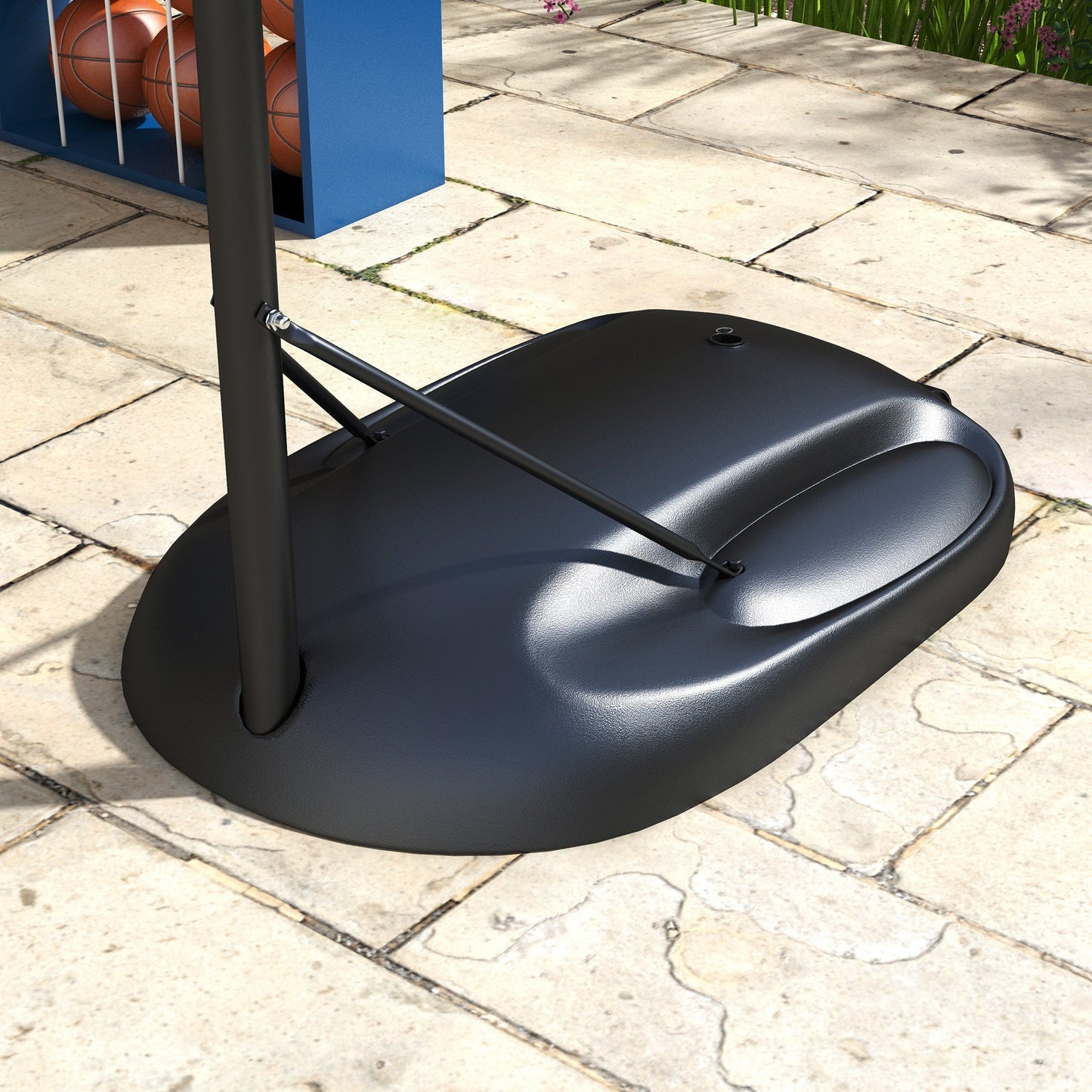 SPORTNOW Basketballständer, höhenverstellbar, robust, 1,7-2,3 m Korbhöhe, Stahlrahmen, Schwarz