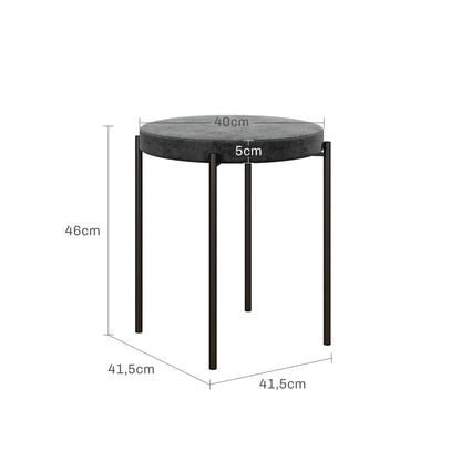HOMCOM Küchenhocker 4-er Set, stapelbar, Samtoptik, bis 100kg, Stahlrahmen, 41,5 x 41,5 x 46 cm, Dunkelgrau