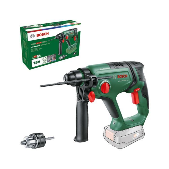 UniversalHammer 18V hammer drill (only) + SRE Adapterbohrfutter