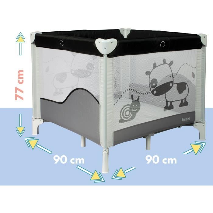 BAMBISOL - Folding Baby Playpen/Crib 90x90cm with 2 Sleeping Levels - Carrying Bag, Play Area