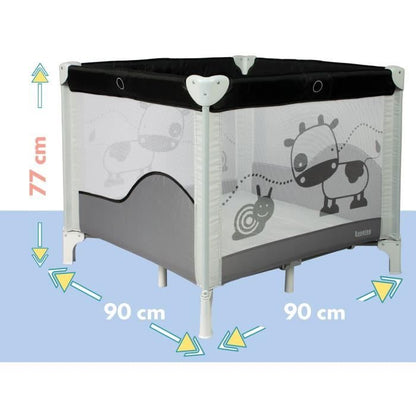 BAMBISOL - Folding Baby Playpen/Crib 90x90cm with 2 Sleeping Levels - Carrying Bag, Play Area