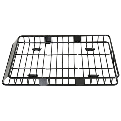 HOMCOM Dachgepäckträger Auto Dachkorb aus Metall 162x99x16cm Universal Gepäckträger Dachträger Tragfähigkeit von 100 kg Gepäckkorb für Camping, Grillen, Autoreisen Schwarz