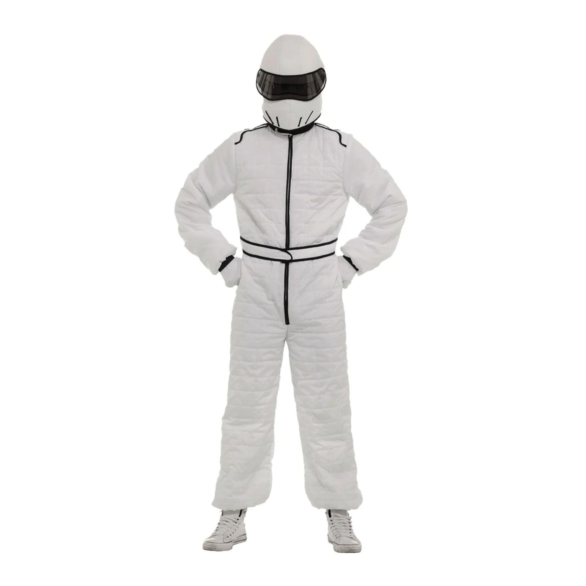 White Racing Suit and Helmet Adult Costume | X-Large