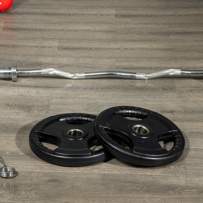 SPORTNOW Hantelscheibe, 2er-Set, 15 kg pro Scheibe, drei Griffe, bodenschonender Gummimantel, Metall