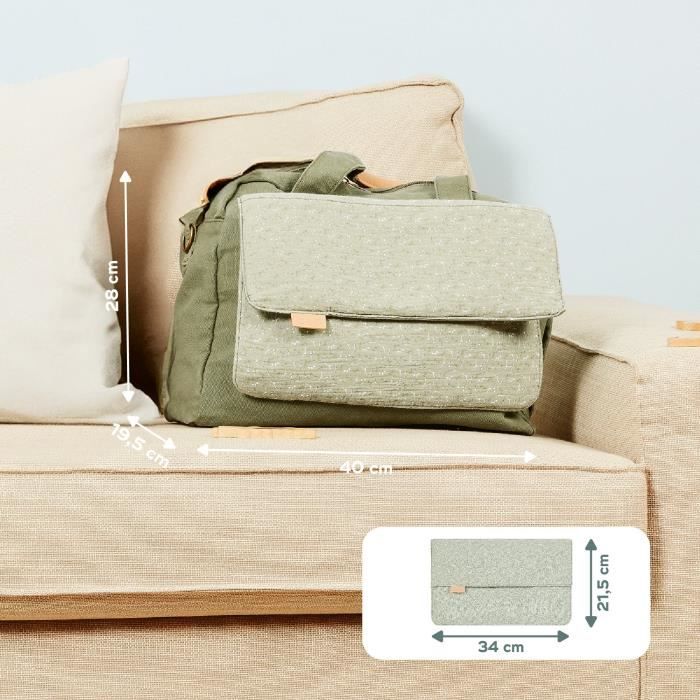 Babymoov Day to Day Diaper Bag - Trendy and Functional, 23L Capacity, Numerous Pockets, 6 Accessories Included, Abstract