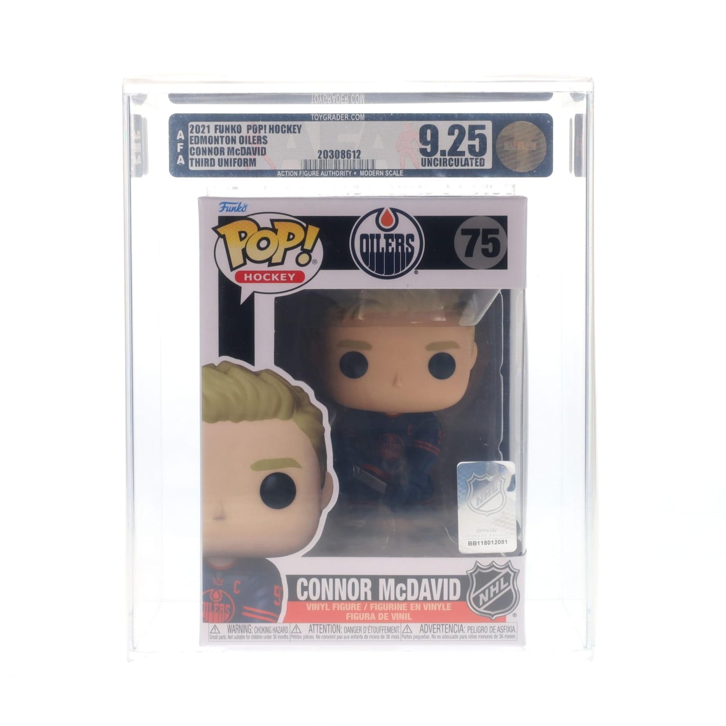 Edmonton Oilers NHL Funko POP Vinyl Figure | Connor McDavid (Third Uniform) | Rated AFA 9.25