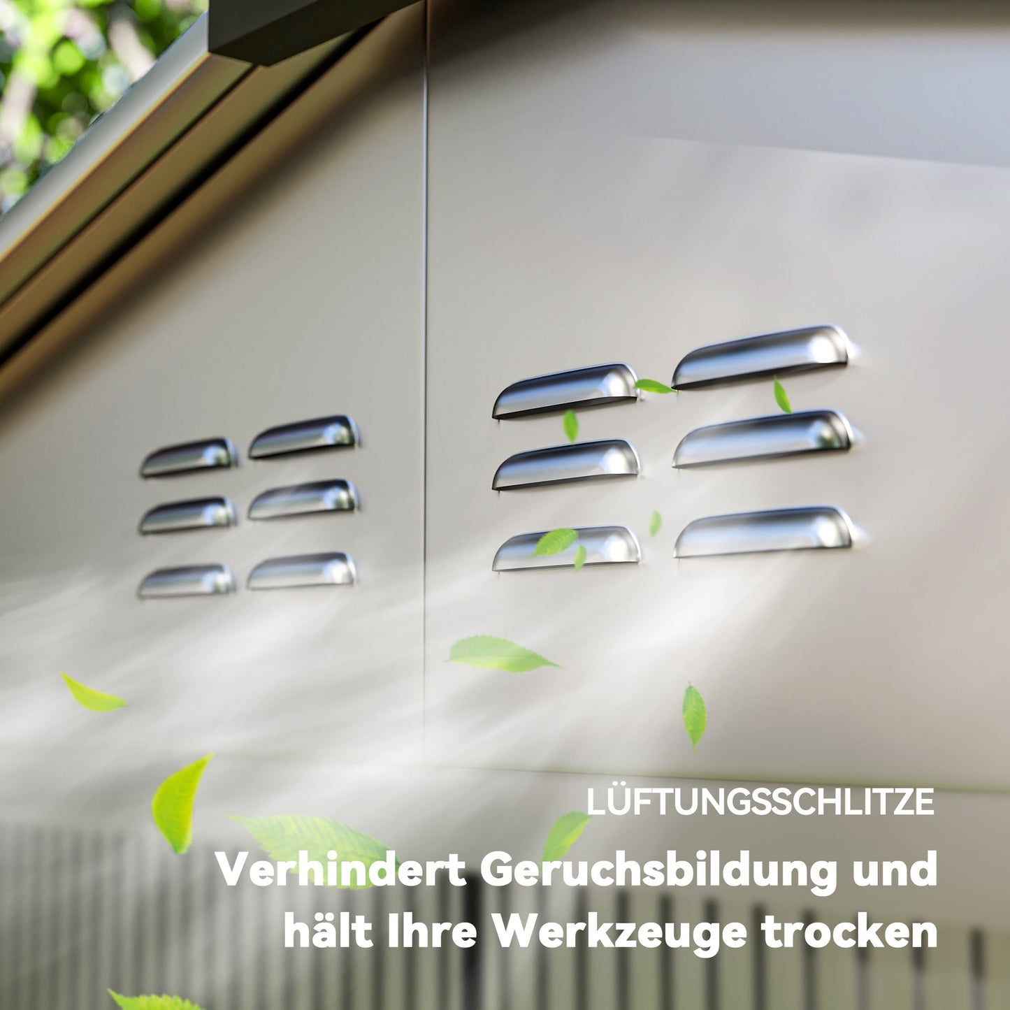 Outsunny 2,43 ㎡ Gerätehaus, 213 x 131 x 192 cm Geräteschuppen mit Satteldach, Abschließbare Schiebetür, wetterfest, Grau