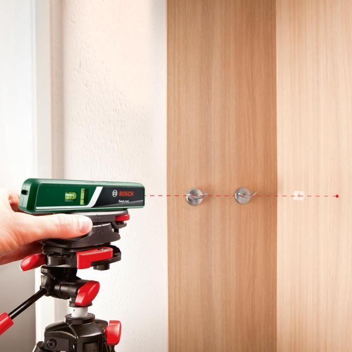 Bosch EasyLevel spirit laser level with wall bracket (laser line for flexible alignment on walls and laser point