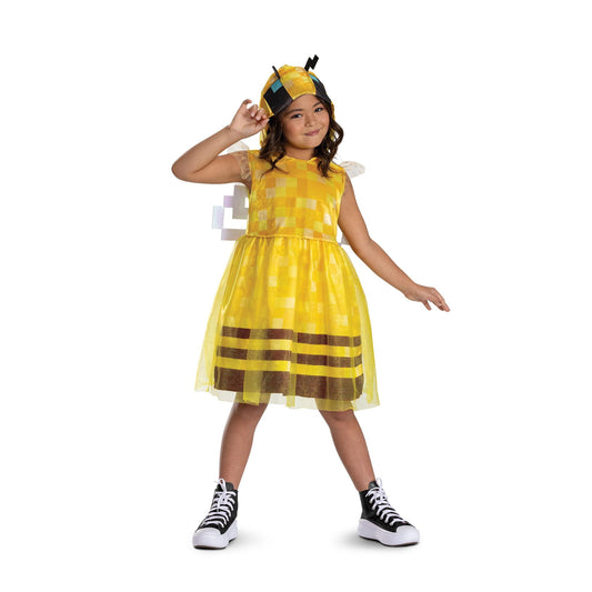 Minecraft Bee Girl Hooded Child Costume Dress | Small 4-6x