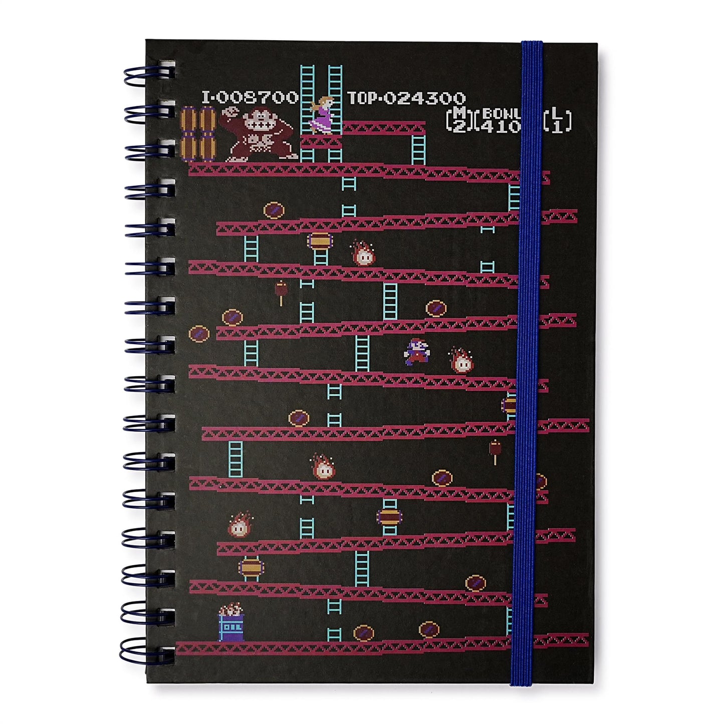 Donkey Kong Spiral Notebook With Elastic Closure