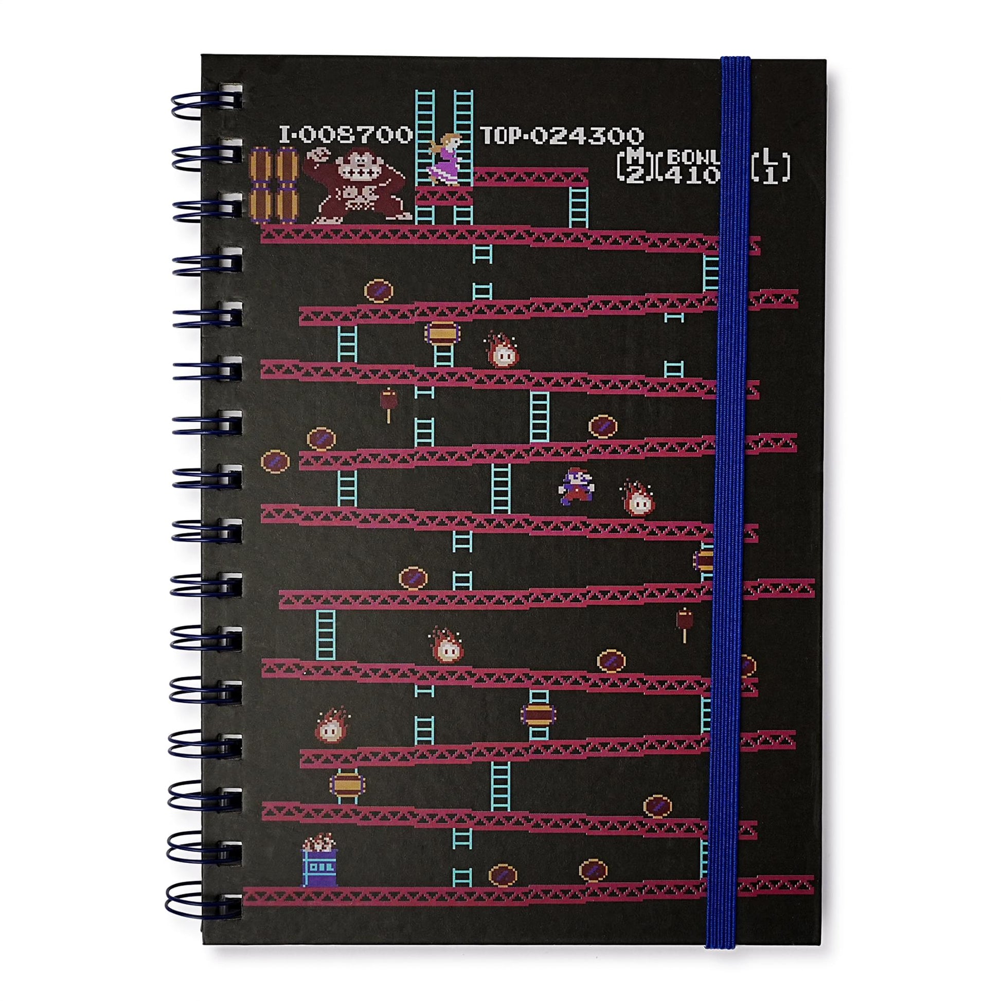 Donkey Kong Spiral Notebook With Elastic Closure