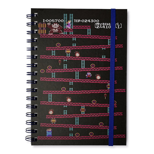 Donkey Kong Spiral Notebook With Elastic Closure