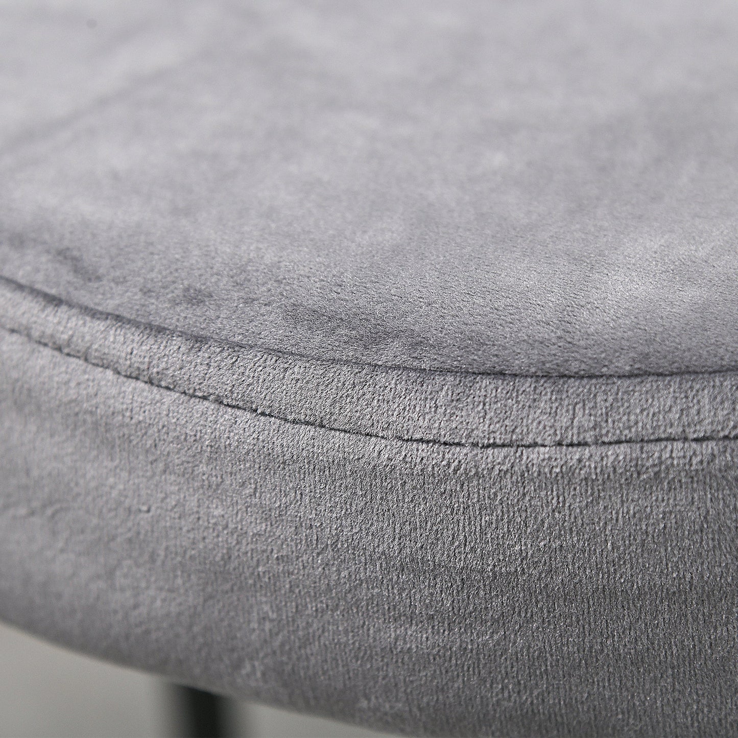 HOMCOM 4er-Set Esszimmerhocker Stapelbar Esszimmerstühle Küchenstuhl mit gepolstertem Sitz, Samtoptik Sitzhocker Samt für Küche Esszimmer Metall Grau 41,5 x 41,5 x 46 cm