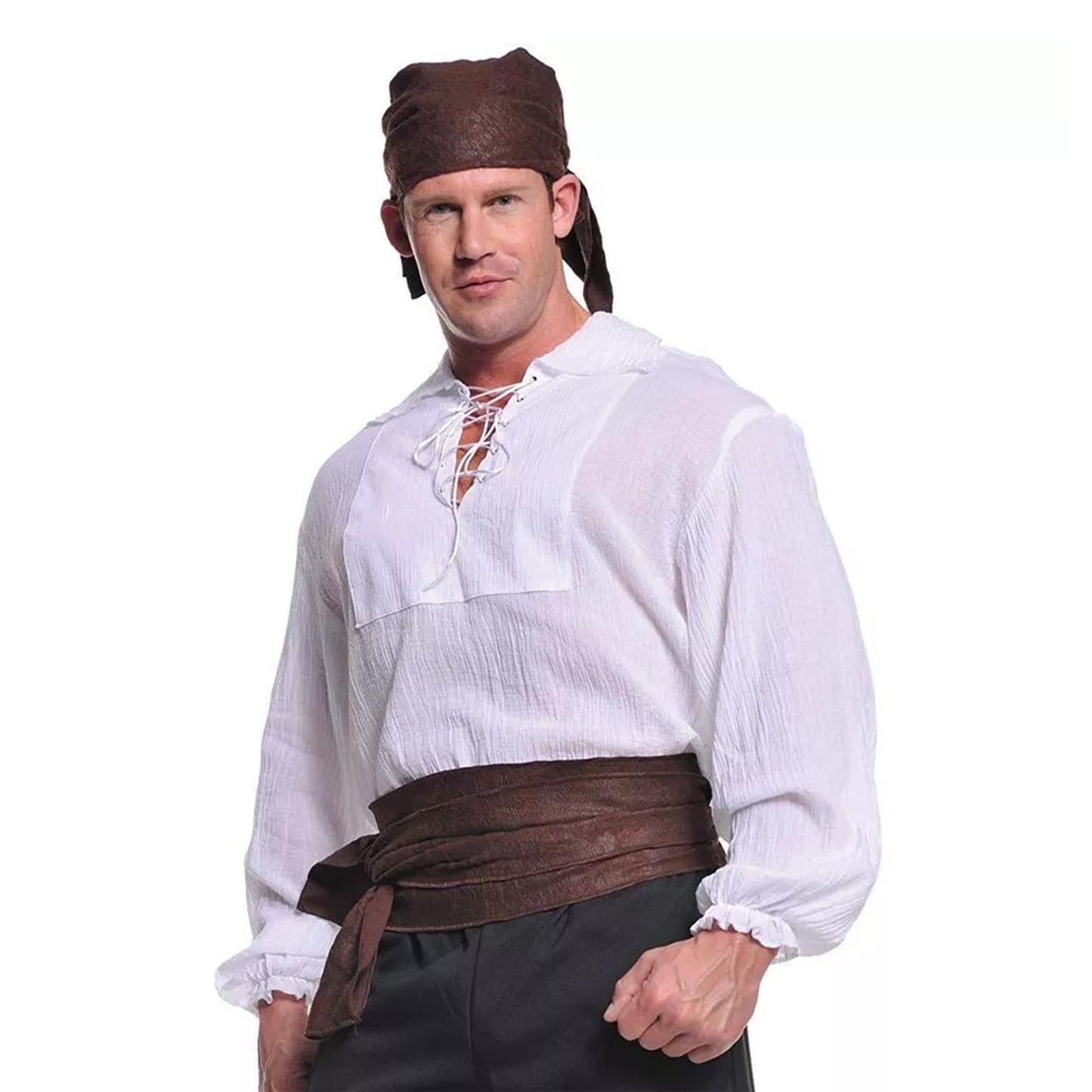 Cream Pirate Men's Costume Shirt: One Size