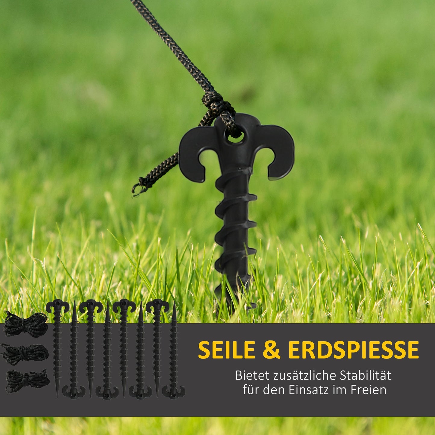 Outsunny Halloween-Dekoration 3,7 m riesiger Sensenmann mit LED-Beleuchtung Leuchtende Luftfigur für Outdoor