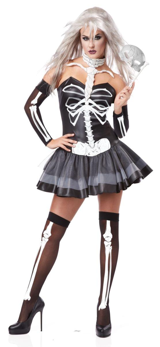 Sexy Skeleton Masquerade Costume Dress Adult Small