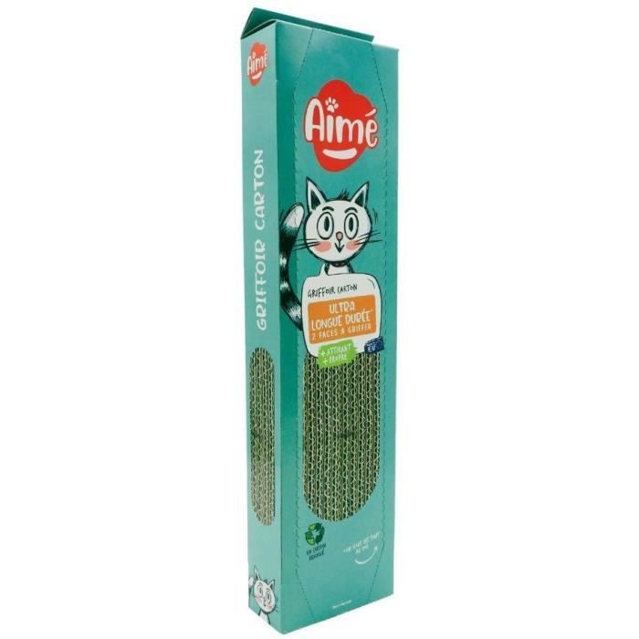 Cardboard Scratching Post - AIMÉ - For Cats, Double-Sided Scratching Board, Super Strong and Long Lasting, Catnip Scent