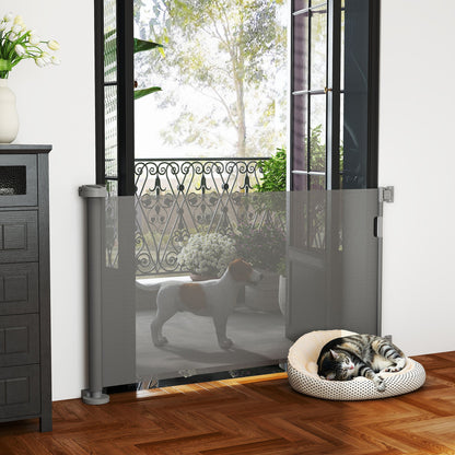 PawHut Treppenschutzgitter Ausziehbar 0-136cm 87 cm Hoch Türschutzgitter für Haustiere 142 x 10 x 87 cm Grau