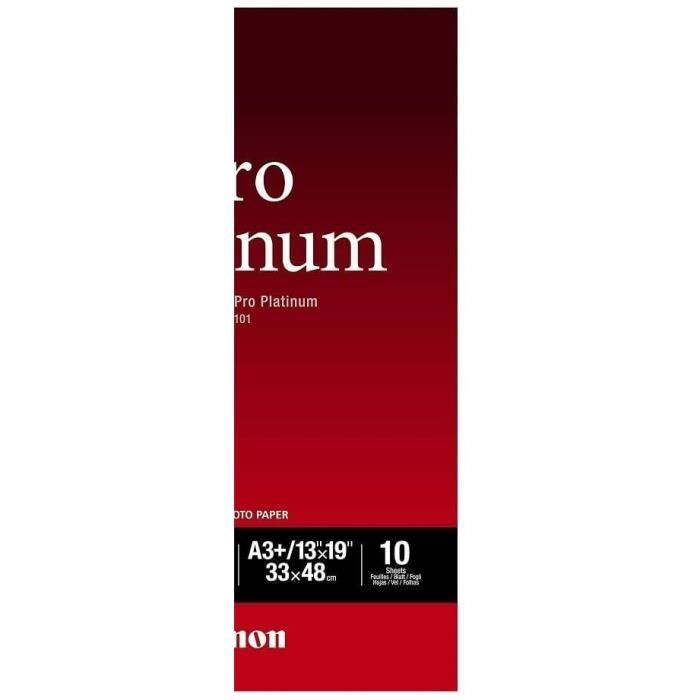 CANON Pack of 1 Photo Paper Platinum Pro 300g / m2 - PT-101 - A3 + - 10 Sheets