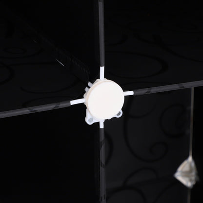 HOMCOM DIY Kleiderschrank Regalsystem mit 2 große und 9 kleinen Würfeln DIY-Würfelregal, Schuhregal, Aufbewahrungsregal für Büchern Spielzeug Schwarz 111 x 47 x 145 cm