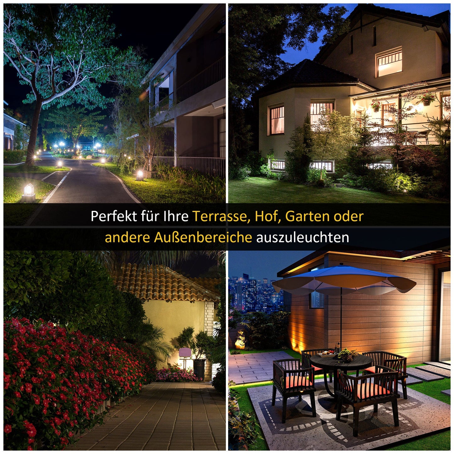 Outsunny Solar Gartenlaterne Laterne Gartenleuchte Wegleuchte mit 19 LED 130 Lumen 3000K Aluminium gehärtetes Glas Schwarz 22 x 22 x 194 cm