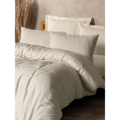 Bedding set - 1 duvet cover 220 x 240 cm + 2 pillowcases 60 x 60 cm - 100% cotton - Cream