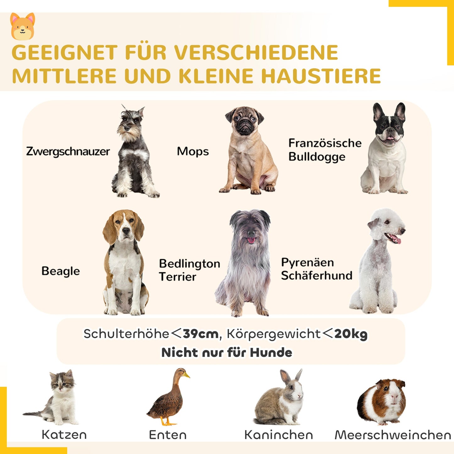 PawHut Welpenauslauf, 76 cm hoch/ca. 2,5 m², 8 Paneele, Bodenplane, Kombi-Dachplane