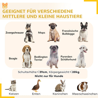 PawHut Welpenauslauf, 76 cm hoch/ca. 2,5 m², 8 Paneele, Bodenplane, Kombi-Dachplane