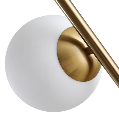 HOMCOM Stehlampe Stehleuchte Standleuchte 2-teiliger Glas-Lampenschirm, Stahl+Glas, 39 x 28 x 165cm (Golden+Weiß)