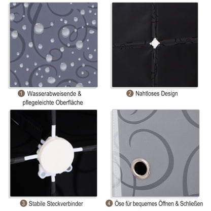 HOMCOM DIY Kleiderschrank Regalsystem mit 2 große und 9 kleinen Würfeln DIY-Würfelregal, Schuhregal, Aufbewahrungsregal für Büchern Spielzeug Schwarz 111 x 47 x 145 cm