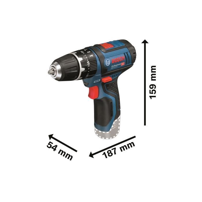 Bosch Professional GSB 12V-15 impact drill-screwdriver + 1 2.0Ah battery + 1 4.0Ah battery - 06019B690G
