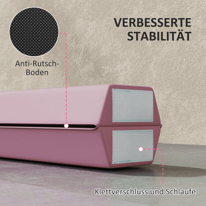 SPORTNOW Schwebebalken 2,4 m, faltbar, rutschfester Boden, für 3+ Jahre, bis 80 kg, Rosa