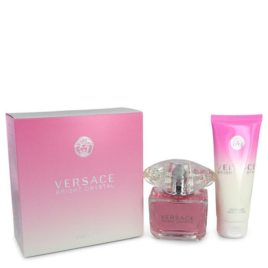 Bright Crystal Gift Set By Versace - Size: 3 oz Eau De Toilette Spray + 3.4 oz Body Lotion