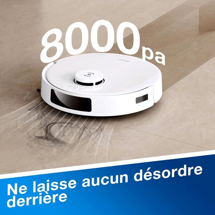 ECOVACS DEEBOT N20 PLUS Robot Vacuum Cleaner, PureCyclone Technology with Dust Container Without Consumables, 8000Pa