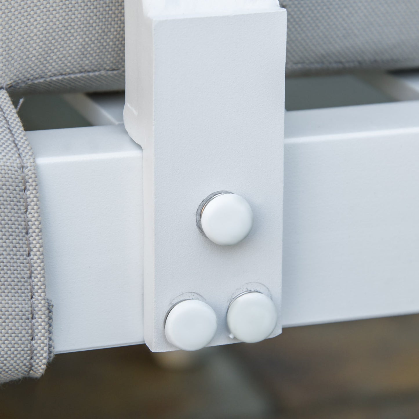 Outsunny Gartenmöbel-Set für 3 Personen mit Beistelltisch Sofa mit Kissen L-Form Outdoor Aluminium Cremeweiß