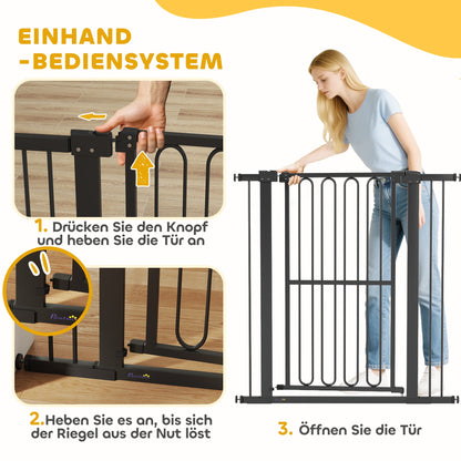 PawHut Türschutzgitter Hund, 76-104 cm Absperrgitter ohne Bohren, Treppengitter