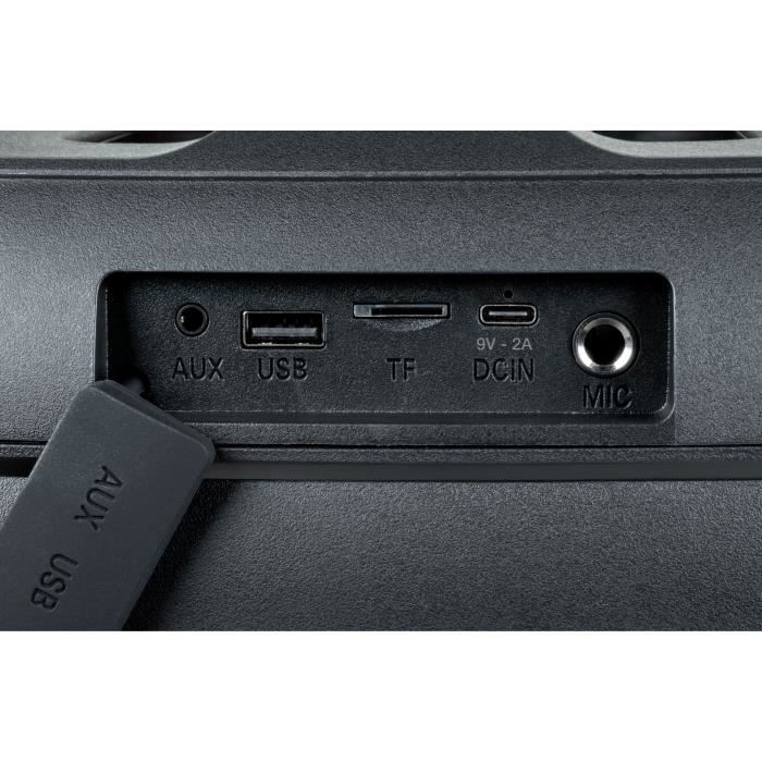 BIGBEN PARTYBTHPMAX - Wireless light speaker - Bluetooth 5.3 - 200W - USB, SD, Aux-In - Wired microphone (ideal Karaoke)