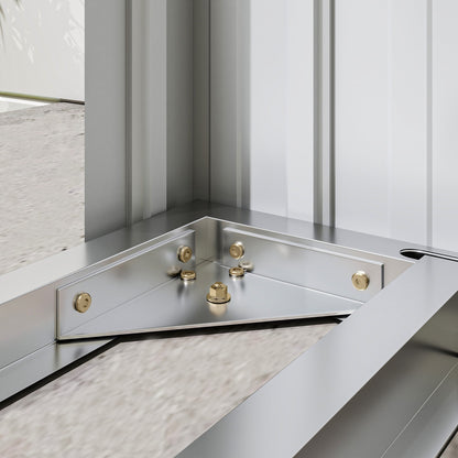 Outsunny Brennholzschuppen, Feuerholzunterstand, Stahl, erhöhter Boden, Schrägdach, 213 x 66,5 x 150 cm, Dunkelgrau