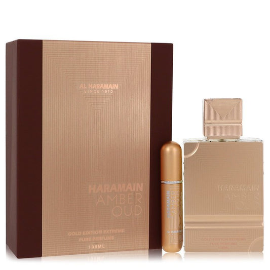 Al Haramain Amber Oud Gold Edition Extreme Gift Set By Al Haramain - Size: 3.4 Pure Perfume Spray + 0.34 oz Refillable Spray