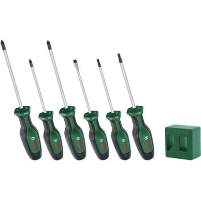 Bosch - Set of 6 Premium screwdrivers with magnetizer (6 screwdrivers in extra hard S2 steel magnetizer demagnetizer)