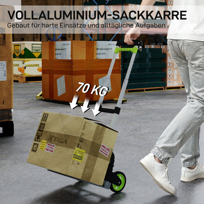 HOMCOM Sackkarre klappbar Aluminium Transportkarre mit Teleskopgriff Höhenverstellbar 100 cm