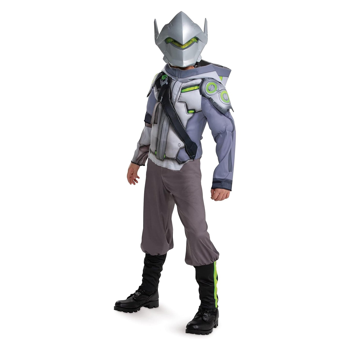 Overwatch Genji Deluxe Child Muscle Costume | Large (10-12)