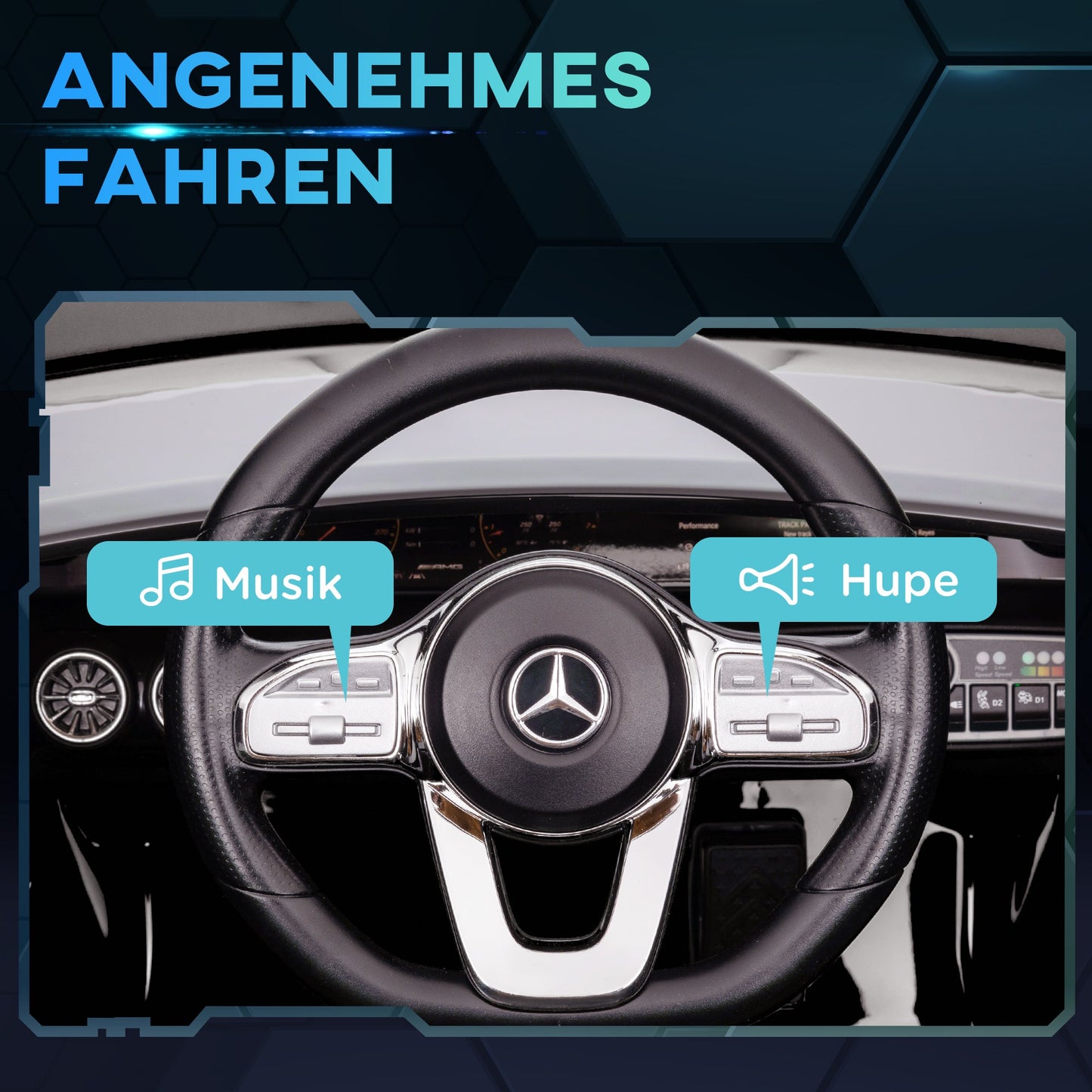 AIYAPLAY Kinder-Elektroauto, fernsteuerbar, mit Transportrollen, LED-Lichter, Hupe, für Kinder von 3-6 Jahren, Schwarz