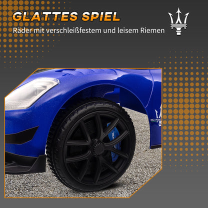 AIYAPLAY Rutschauto, Lizenzfahrzeug, interaktive Hupen- und Musikknöpfe, Kunststoff und Stahl, Blau, 65 x 29 x 37 cm