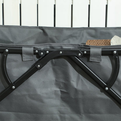 Outsunny Gartenwagen 120 kg belastbar, klappbar Transportwagen mit herausnehmbare Plane 160 Liter Dunkelgrau