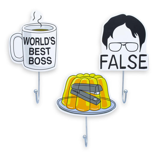 The Office Icons Die-Cut Coat Hanger Wall Hooks | Set of 3