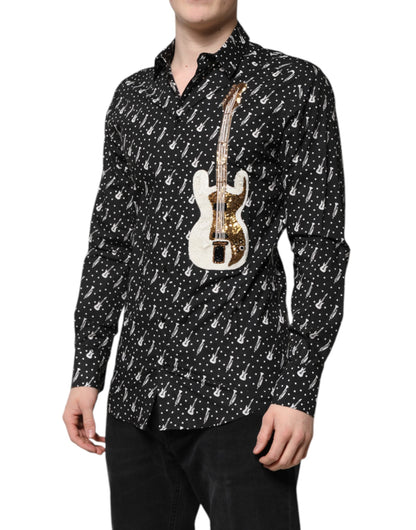 Black GOLD Instrument Embellished Shirt