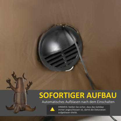 HOMCOM Aufblasbarer Halloween Baum Gespenst mit 3 Lichtern für den Garten Polyester Braun 180 x 140 x 240 cm