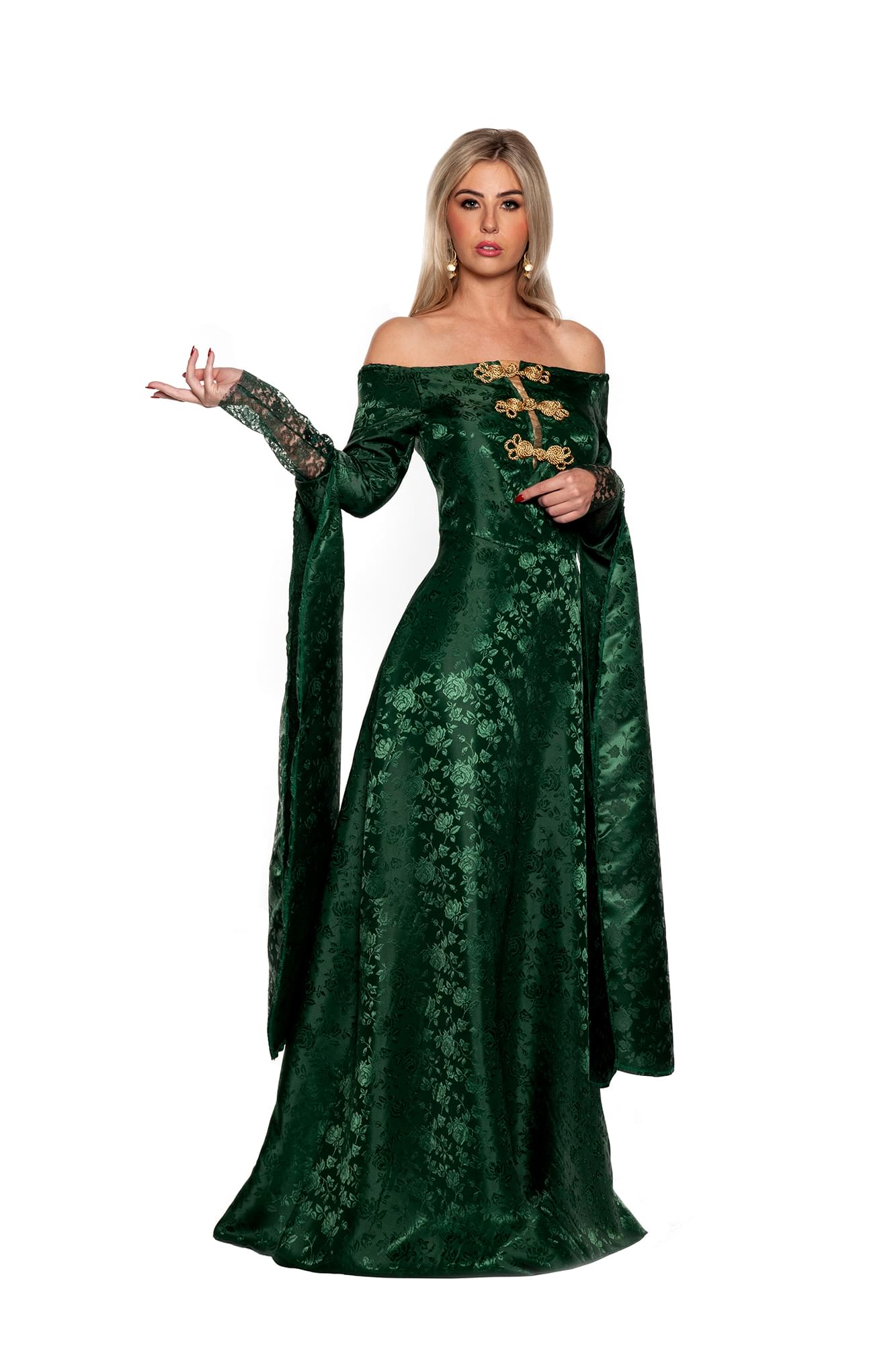 Green Renaissance Queen Dress Adult Costume | X-Large